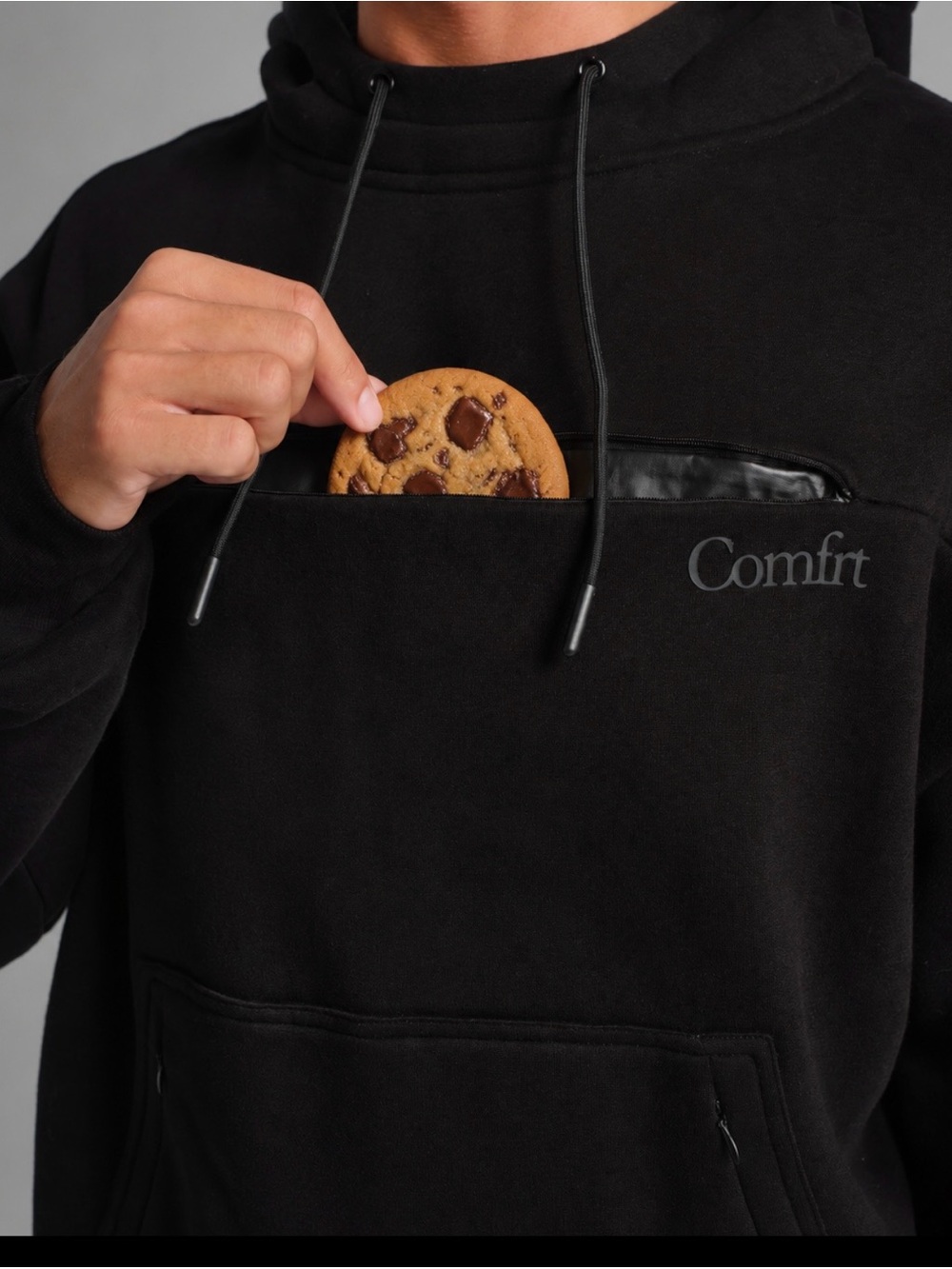 Comfrt Black Oversized Hooded Sweatshirt - Picture 2 of 7